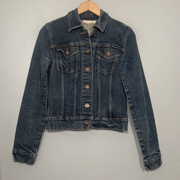 Dkny Jackets & Blazers - DKNY Size Small Stretch Denim Jacket Blue Jean Coat Cropped Trucker Western